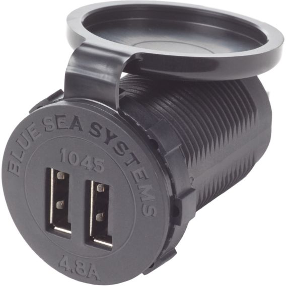 Blue Sea Systems, 12/24V Dual USB 4.8A Chargers - Socket Mount