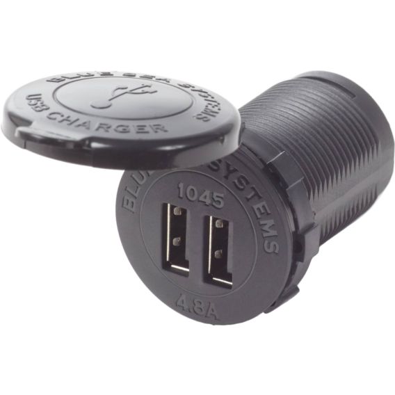 Blue Sea Systems, 12/24V Dual USB 4.8A Chargers - Socket Mount