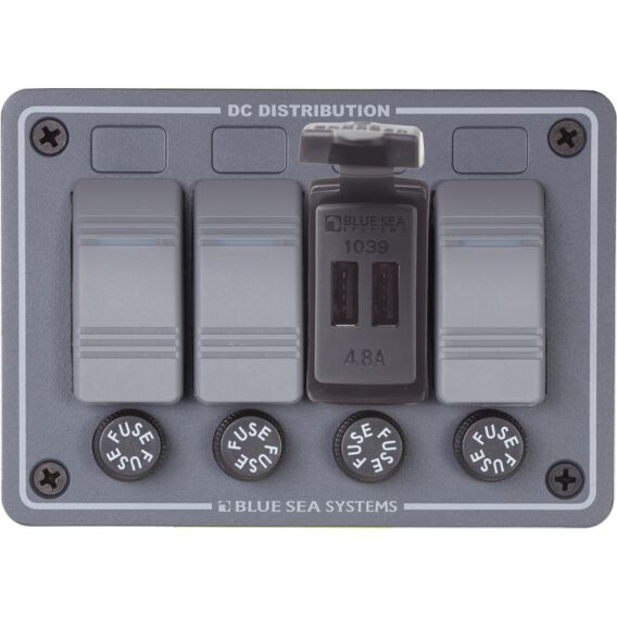 Blue Sea Systems, 12/24V Dual USB 4.8A Chargers - Switch Mount