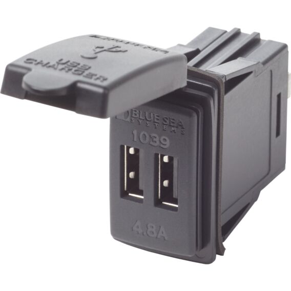 Blue Sea Systems, 12/24V Dual USB 4.8A Chargers - Switch Mount