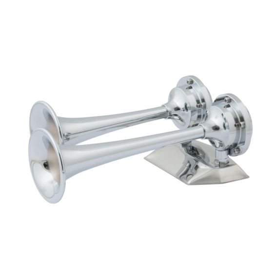 Marinco, 12V Chrome Plated Dual Trumpet Mini Air Horn