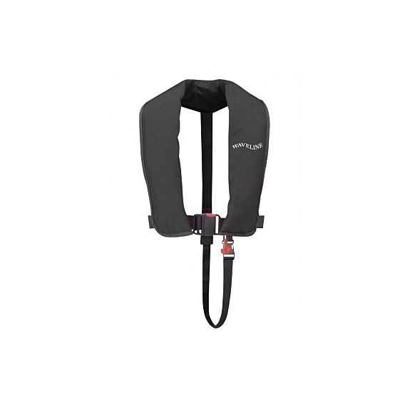 Waveline, 165N ISO Black Auto LifeJacket With Crutch Strap