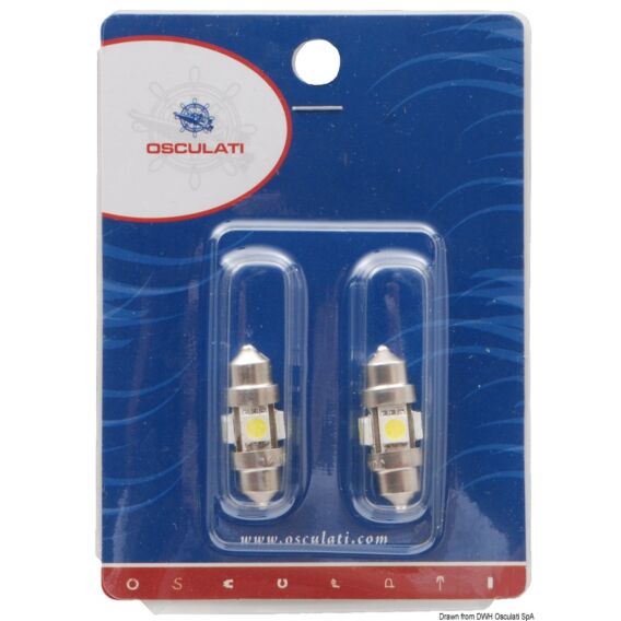 Osculati, 2 Festoon LED Bulb 31 mm 3000 K