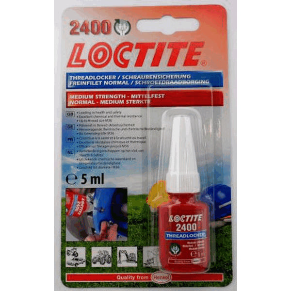 Loctite, 2400 Medium Strength Threadlocker Adhesive 5ml Bottle H&S Friendly  1960969  HK1495032