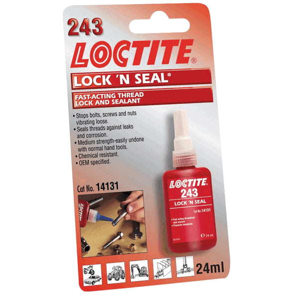 Loctite, 243 Medium Strength Threadlocker Adhesive 24ml Bottle  1370570  HK1370570