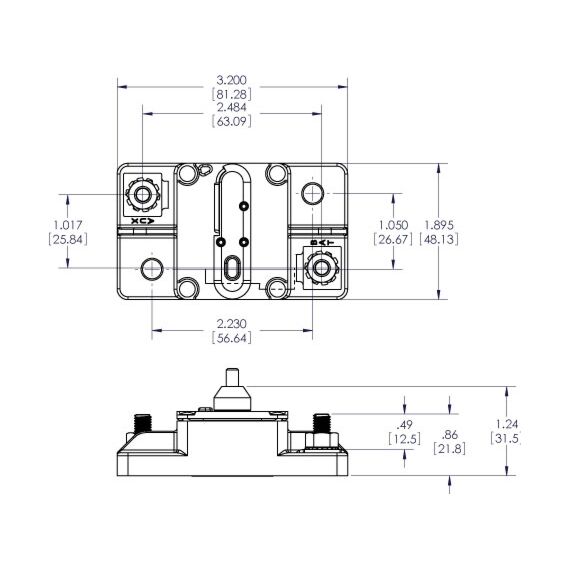 Blue Sea Systems, 285-Series Circuit Breaker - Surface Mount 100A