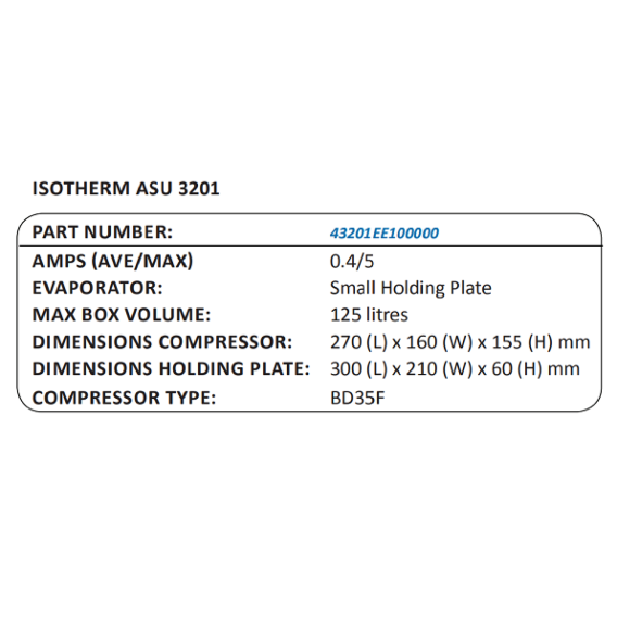 Isotherm, 3201K 125L ASU System