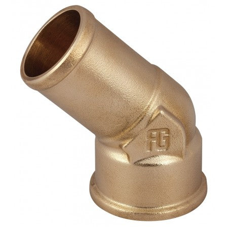 Guidi, 45° hose connector F     Yellow brass