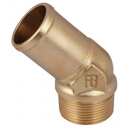 Guidi, 45° hose connector M     Yellow brass