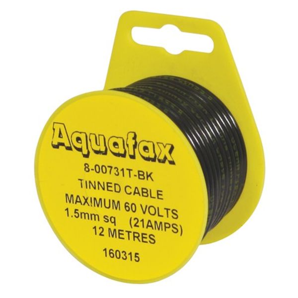 AMC, AMC 1 Core Tinned Cable 21/0.30 1.5mm2 12m Black (10)