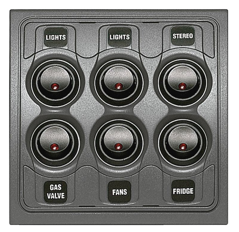 BEP MARINE, BEP 1000-6W Contour 1000 Switch Panel, 6-Way