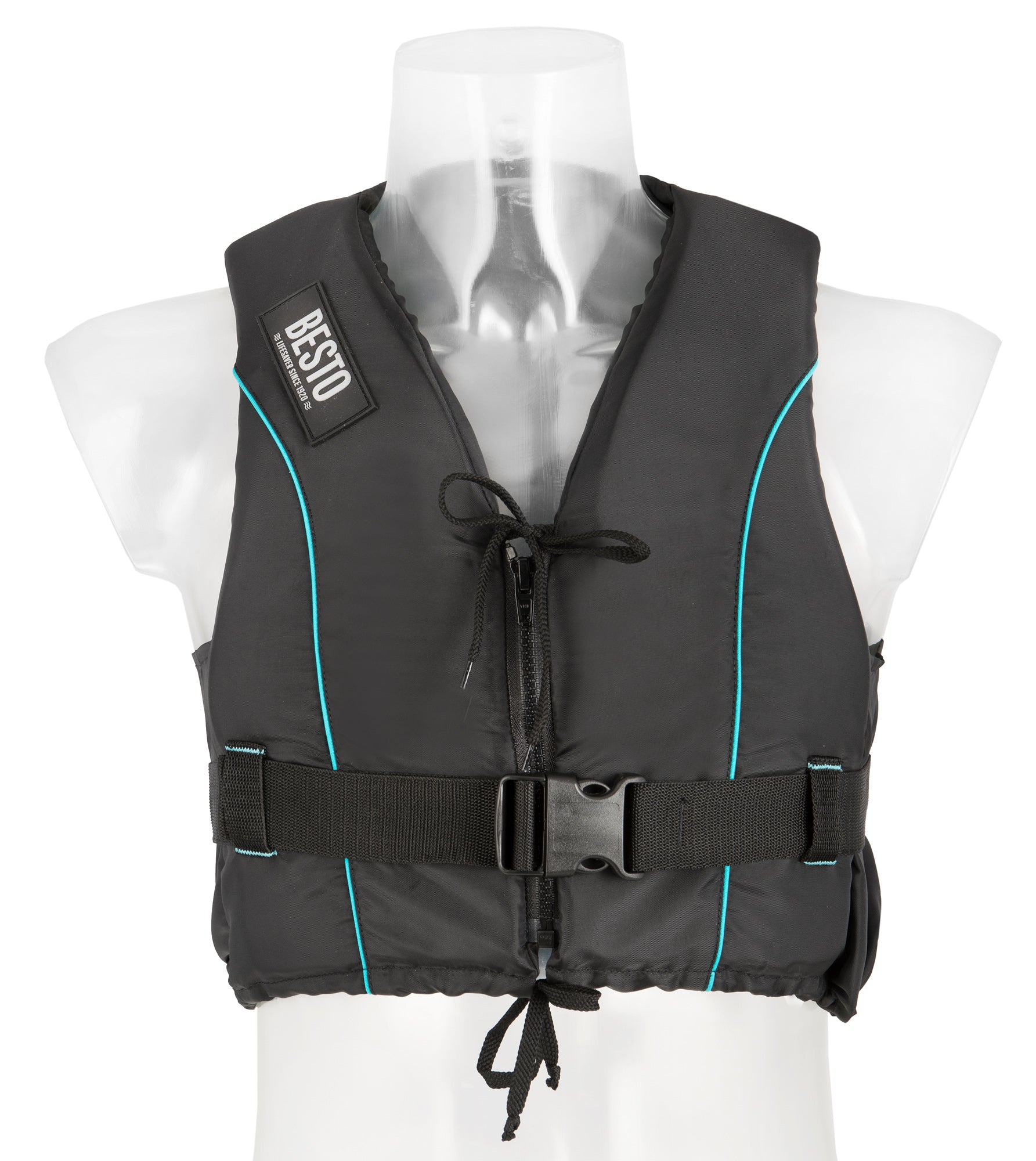 BESTO, Besto Dinghy Zipper 50N Allround Buoyancy Aid - Aqua & Black - In All Sizes