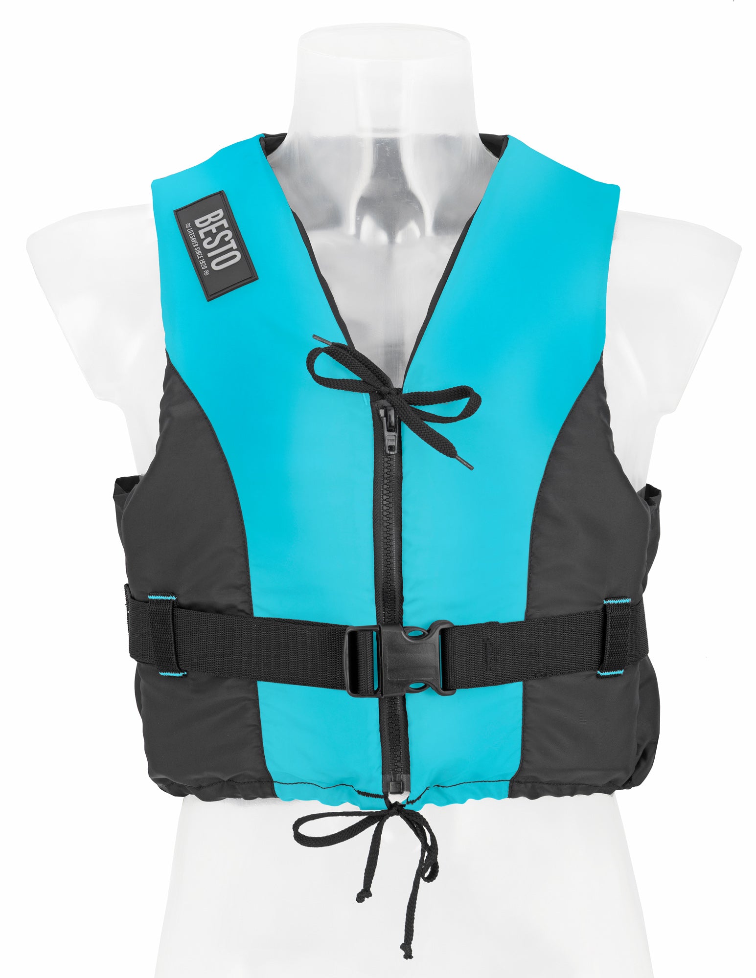 BESTO, Besto Dinghy Zipper 50N Allround Buoyancy Aid - Aqua & Black - In All Sizes