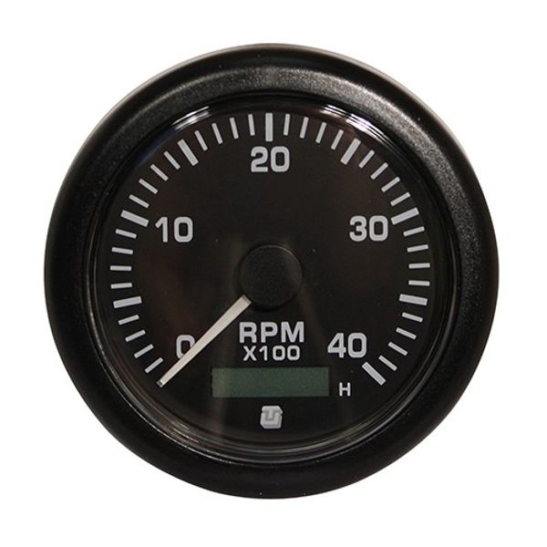 Uflex, Uflex 4000 RPM Tacho Hourmeter Gauge Black